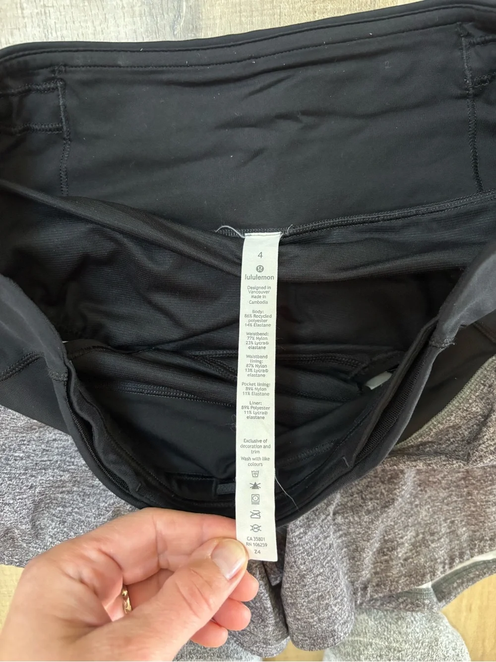 lululemon athletica Black Waistband Heather Gray Athletic Shorts